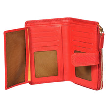 Load image into Gallery viewer, Sassora Premium Leather Girls Medium Snap Closure RFID Wallet
