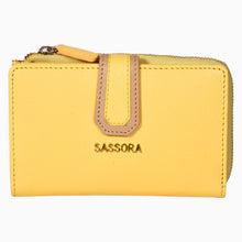 Load image into Gallery viewer, Sassora Premium Leather Ladies Medium Snap Closure RFID Wallet
