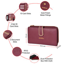 Load image into Gallery viewer, Sassora Premium Leather Women RFID Snap Closure Purse
