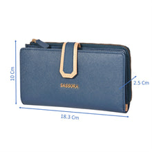 Load image into Gallery viewer, Sassora Premium Leather Girls Large RFID Snap Closure Purse
