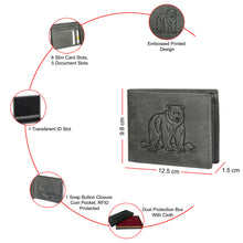 Load image into Gallery viewer, Sassora Premium Leather RFID Blocking Wallet – Animal Embossed Bifold Design

