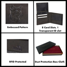 Load image into Gallery viewer, Sassora Pure Leather Embossed Animal Pattern Large RFID Wallet
