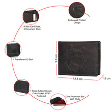 Load image into Gallery viewer, Sassora Pure Leather Embossed Animal Pattern Large RFID Wallet
