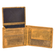 Load image into Gallery viewer, SASSORA Genuine Leather RFID Protected Bi-Fold Wallet with Coin Pocket &amp; ID Slot