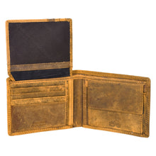 Load image into Gallery viewer, SASSORA Genuine Leather RFID Protected Bi-Fold Wallet with Coin Pocket &amp; ID Slot