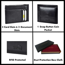 Load image into Gallery viewer, Sassora Premium Leather Metalic Look Bifold RFID Men&#39;s Wallet
