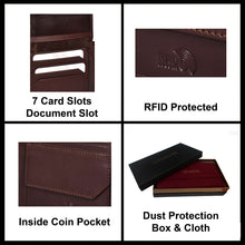 Load image into Gallery viewer, Sassora Pure Leather Large Men&#39;s RFID Wallet

