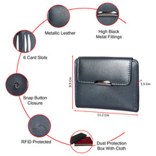 Load image into Gallery viewer, Sassora Premium Metallic Look Leather Small RFID Women&#39;s Wallet
