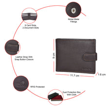 Load image into Gallery viewer, Sassora Premium Leather RFID Bifold Buckle Closure Men&#39;s Wallet
