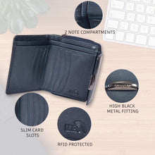 Load image into Gallery viewer, Sassora Premium Leather Women RFID Small Snap Closure Wallet
