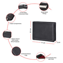 Load image into Gallery viewer, Sassora Premium Leather Pocket Friendly Men&#39;s RFID Bifold Wallet
