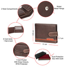 Load image into Gallery viewer, Sassora Premium Leather Bifold Loop Closure RFID Men&#39;s Wallet
