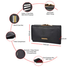 Load image into Gallery viewer, Sassora Premium Leather RFID Women&#39;s Medium Purse Wallet
