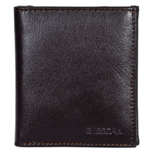 Load image into Gallery viewer, SASSORA Genuine Leather Men’s Wallet – RFID Protected, Coin Pocket, 8 Card Slots, Brown