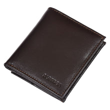 Load image into Gallery viewer, SASSORA Genuine Leather Men’s Wallet – RFID Protected, Coin Pocket, 8 Card Slots, Brown