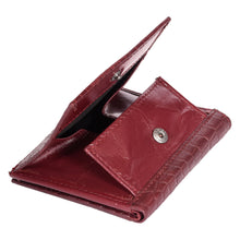 Load image into Gallery viewer, Sassora Genuine Leather RFID Blocking Bifold Wallet for Men (Cherry Croco Texture)