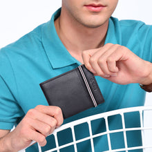 Load image into Gallery viewer, Sassora Genuine Leather RFID Blocking Wallet for Men | Slim Bifold with Secure Elastic Band Closure | Minimalist Card Holder Wallet
