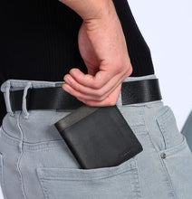 Load image into Gallery viewer, Sassora Genuine Leather RFID Blocking Wallet for Men | Slim Bi-fold with Coin Pocket &amp; ID Window | Minimalist Card Holder Wallet