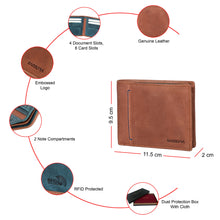 Load image into Gallery viewer, Sassora Premium Leather Medium Bifold Wallet – RFID Protected
