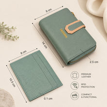 Load image into Gallery viewer, Sassora Genuine Leather RFID Bifold Wallet &amp; Slim Card Holder Gift Combo Set for Women (Pack Of 2)