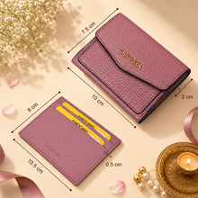 Load image into Gallery viewer, Sassora Genuine Leather Purple Women's Wallet, Card Holder and Rakhi with Roli &amp; Chawal Gift Combo Set