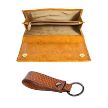 Load image into Gallery viewer, Sassora Genuine Leather Yellow Women's Wallet, Keyring &amp; Rakhi Gift Combo Set