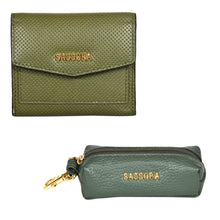 Load image into Gallery viewer, Sassora Raksha Bandhan Gift Combo – Green Wallet &amp; Key Pouch Set for Sister
