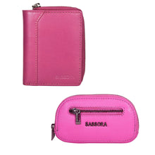 Load image into Gallery viewer, Sassora Raksha Bandhan Gift Combo – Pink RFID Wallet &amp; Key Pouch for Sister
