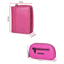 Load image into Gallery viewer, Sassora Raksha Bandhan Gift Combo – Pink RFID Wallet &amp; Key Pouch for Sister
