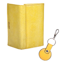 Load image into Gallery viewer, Sassora Raksha Bandhan Gift Combo – Yellow RFID Wallet &amp; Keyring for Sister
