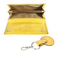 Load image into Gallery viewer, Sassora Raksha Bandhan Gift Combo – Yellow RFID Wallet &amp; Keyring for Sister
