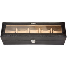 Load image into Gallery viewer, SASSORA Genuine Printed Leather 5-Slots Watch Box Organizer