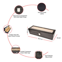 Load image into Gallery viewer, SASSORA Genuine Printed Leather 5-Slots Watch Box Organizer