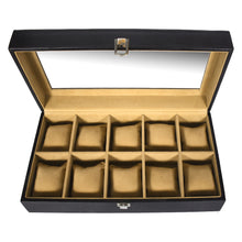 Load image into Gallery viewer, Sassora Premium Printed Leather 10-Slots Watch Box Organizer