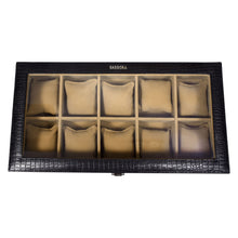 Load image into Gallery viewer, Sassora Premium Printed Leather 10-Slots Watch Box Organizer