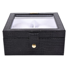 Load image into Gallery viewer, Sassora Genuine Leather Watch Case – Box Shape, 4 Slots, Unisex Travel Organizer