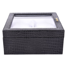Load image into Gallery viewer, Sassora Genuine Leather Watch Case – Box Shape, 4 Slots, Unisex Travel Organizer