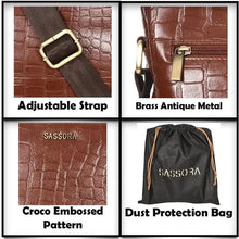 Load image into Gallery viewer, Sassora Genuine Leather Animal Print Unisex Sling Bag Crossbody Bag