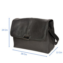 Load image into Gallery viewer, Sassora Genuine Leather Medium Black Classic Women Sling Bag