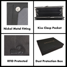 Load image into Gallery viewer, Sassora Genuine Leather Women Black RFID Protected Purse (4 CC)
