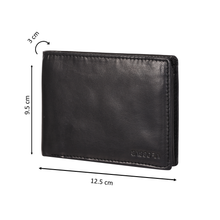 Load image into Gallery viewer, Sassora Genuine Leather Medium Size Black RFID Men&#39;s Wallet