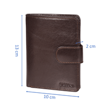 Load image into Gallery viewer, Sassora Genuine Leather Dark Brown RFID Enabled Large Notecase
