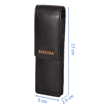 Load image into Gallery viewer, Sassora 100% Genuine Leather Black Pen Holder Case
