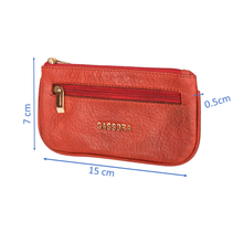 Load image into Gallery viewer, Sassora Genuine Leather Small Red Unisex Keycase pouch