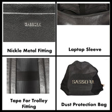 Load image into Gallery viewer, Sassora Genuine Leather Black Medium Laptop Backpack