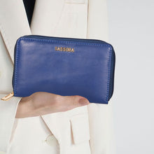 Load image into Gallery viewer, Sassora Genuine Leather Medium RFID Women Zip Around Wallet
