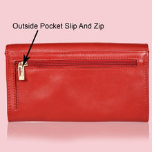 Load image into Gallery viewer, Sassora Genuine Premium Leather Medium Red RFID Purse For Women