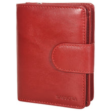 Load image into Gallery viewer, Sassora Genuine Leather Women RFID Protected Red Wallet (6 Card Slots)
