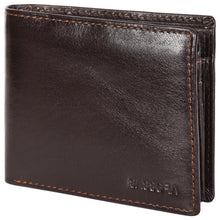 Load image into Gallery viewer, Sassora Leather Dark Brown RFID Men Bi-Fold Wallet with 7 Card Slots
