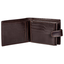 Load image into Gallery viewer, Sassora Leather Medium Dark Brown RFID Men&#39;s Wallet (9 Card Slots)
